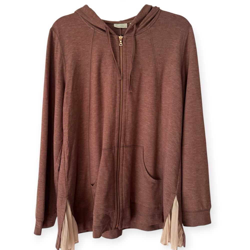 LOGO Lori Goldstein Lounge Full Zip Hooded Sweatshirt Women’s Size Large